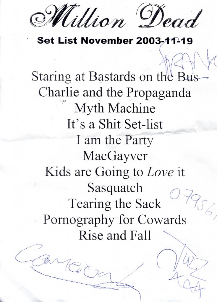 Setlist- The Joiners 19.11.03